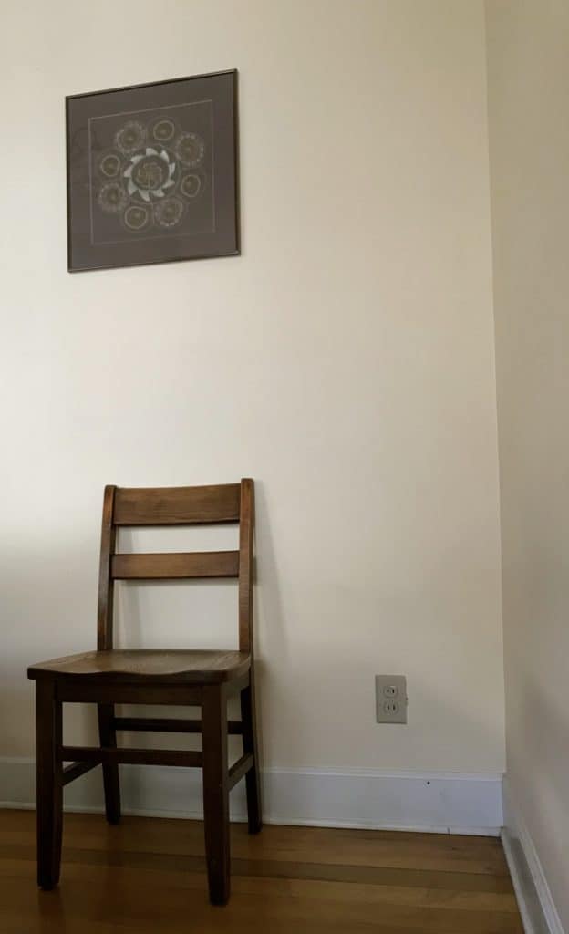 Spring dining room chairs and framed lace