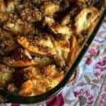 Close up of easy French toast casserole in dish