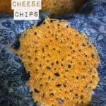 Keto snacks Cheese Crisp on blue linen